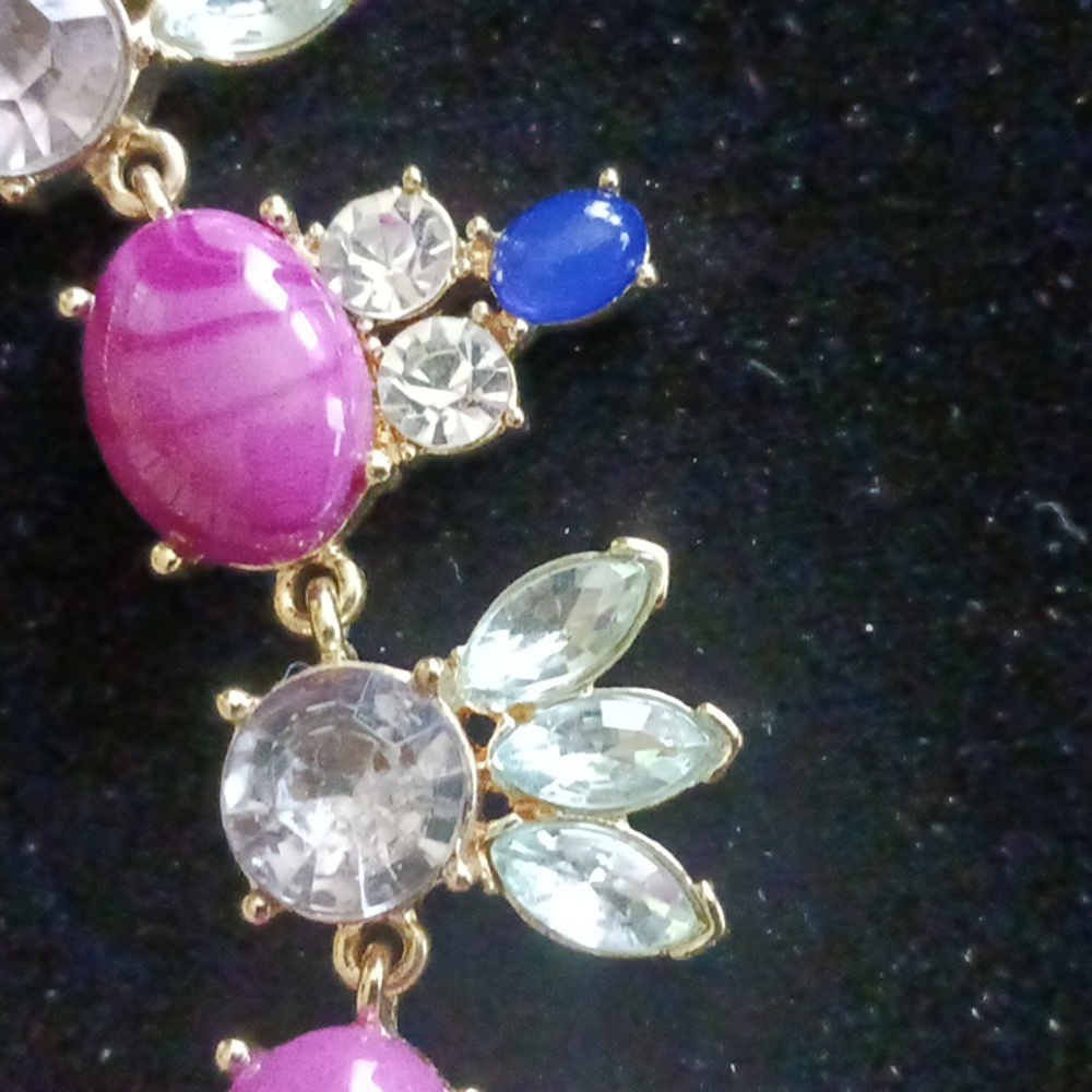 Talbots Colorful Rhinestone Statement Necklace - image 2